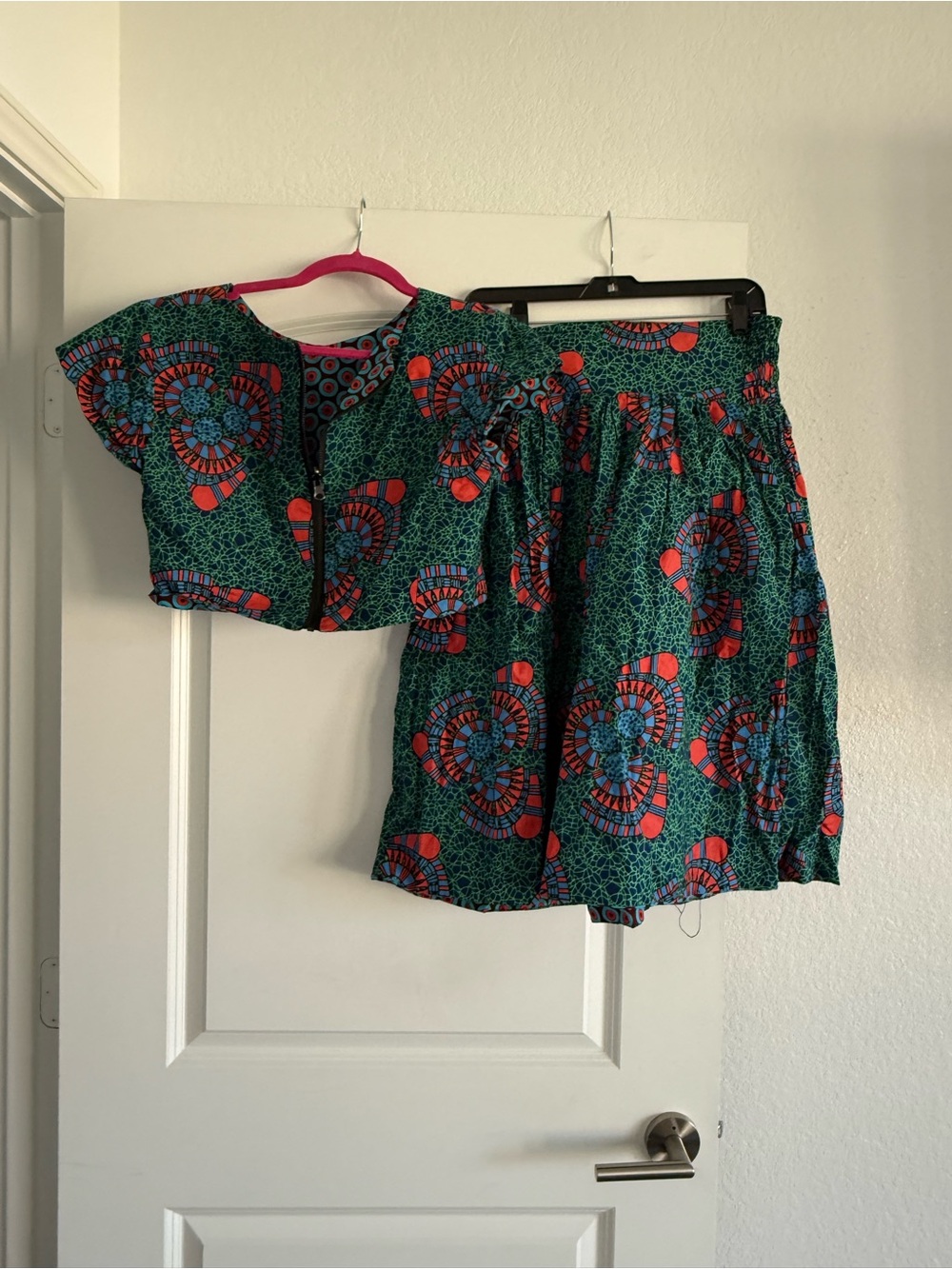 Reversible zippered top and Women's Skirt - Vibrant tribal Pattern